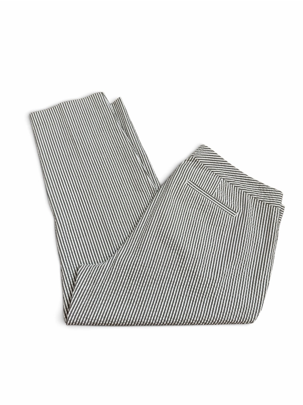 NWT $135 RALPH LAUREN Seersucker Ankle Pant Grey & White Size 16W - Picture 4 of 10